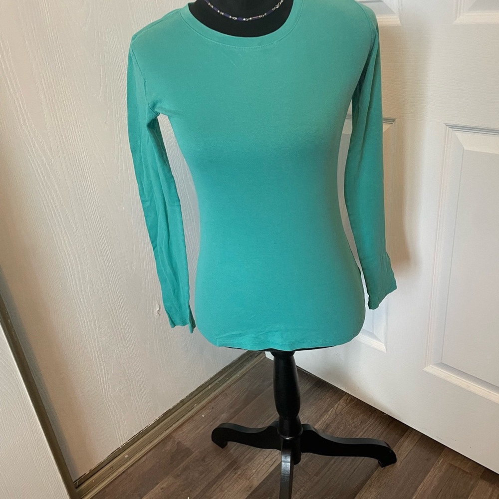 Merona Aqua Long Sleeve Women's Tee Size XS